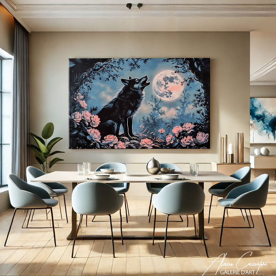 Peinture Loup qui Hurle – mise en situation