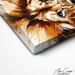 TABLEAU LION AQUARELLE Alessio Cacciatore