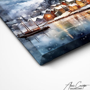 TABLEAU PAYSAGE DE NEIGE Alessio Cacciatore