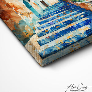 TABLEAU ORIENTAL BLEU Alessio Cacciatore