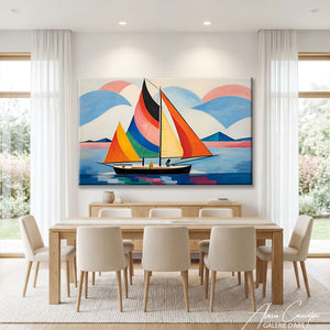 tableau bateau coloré