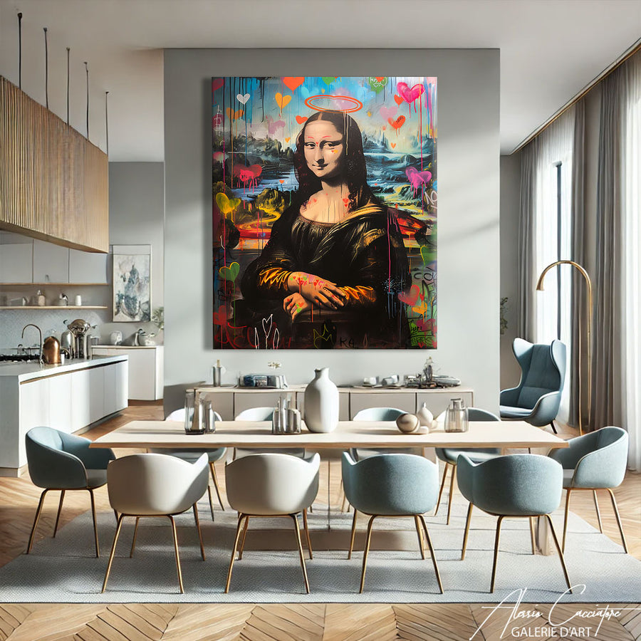 Tableau Mona Lisa Street Art – mise en situation