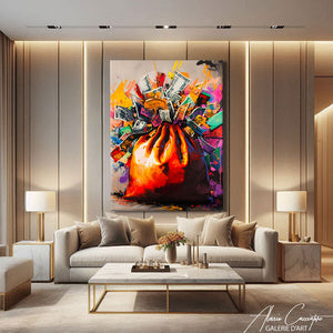 TABLEAU GRAFFITI BILLETS AlessioCacciatore