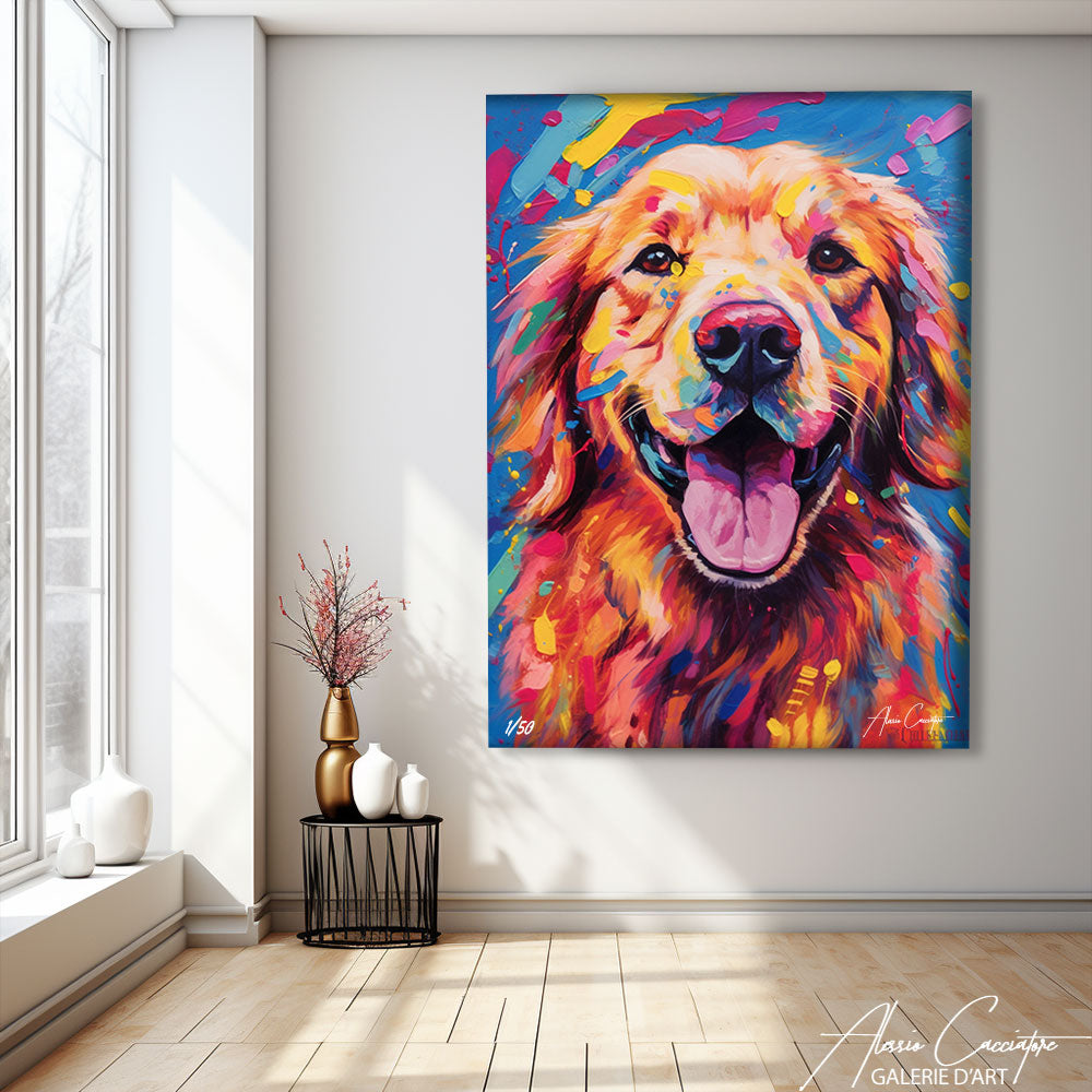 tableau pop art chien