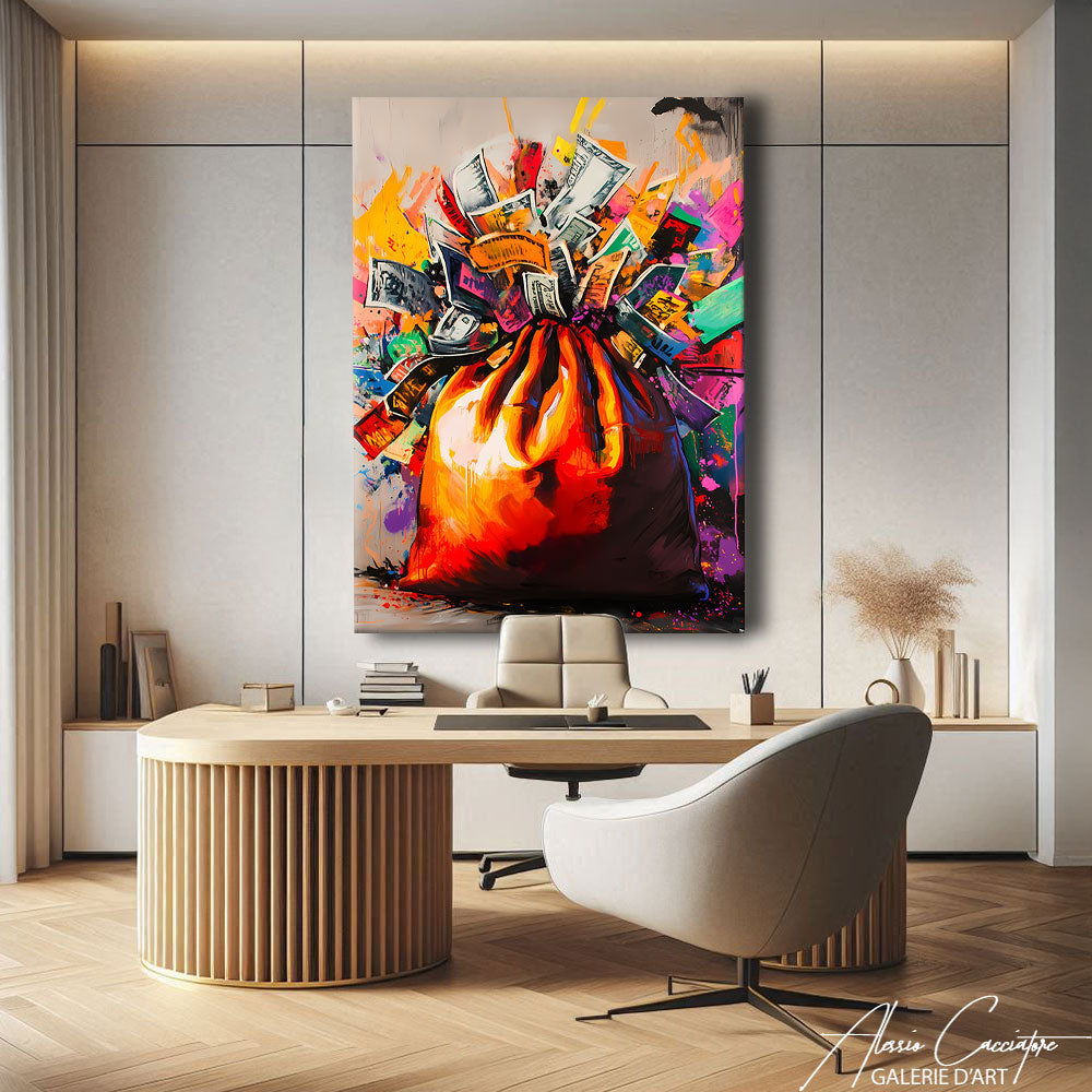 TABLEAU GRAFFITI BILLETS