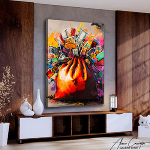 TABLEAU GRAFFITI BILLETS AlessioCacciatore