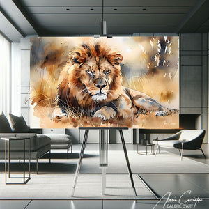 tableau lion peinture