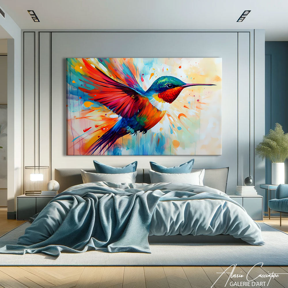 TABLEAU OISEAU ABSTRAIT