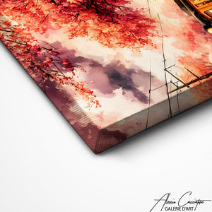 TABLEAU CERISIER JAPON ROUGE Alessio Cacciatore