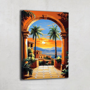 TABLEAU PAYSAGE ORANGE