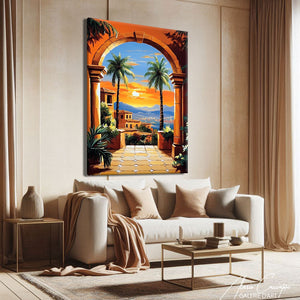 tableau coucher de soleil