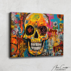 tableau tete de mort coloré