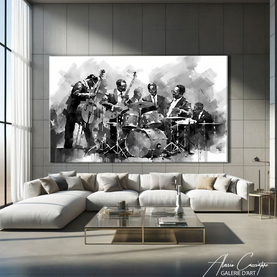 Tableau Toile Jazz – mise en situation