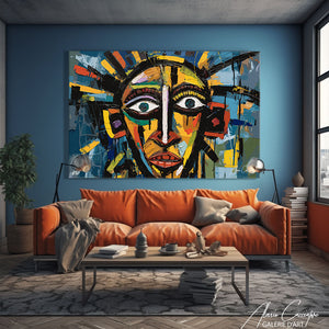 tableau abstrait bleu