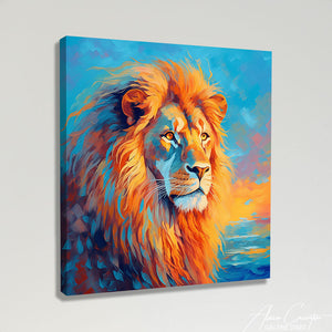 TABLEAU LION BLEU Alessio Cacciatore