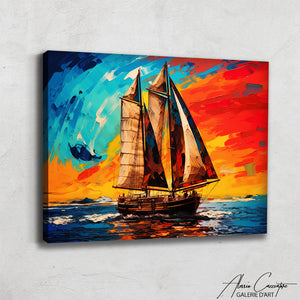 tableau bateau coloré