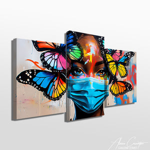 TABLEAU TRIPTYQUE VISAGE