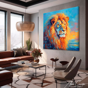TABLEAU LION BLEU Alessio Cacciatore