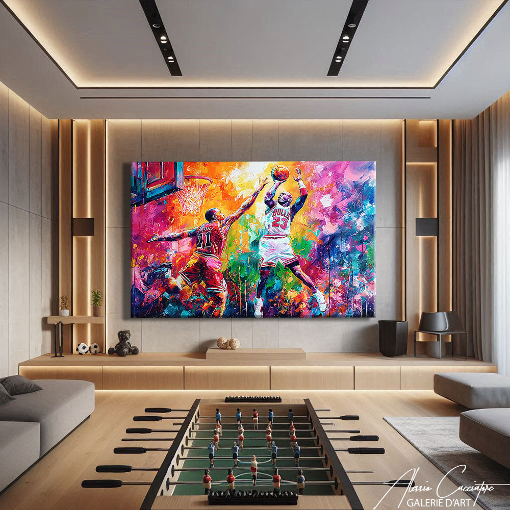 TABLEAU BASKET COLORÉ