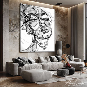 Tableau Minimaliste Visage