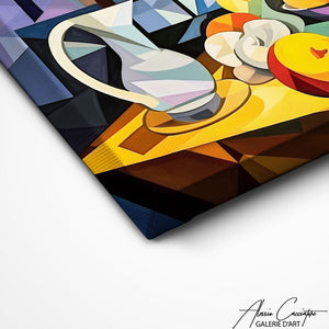 TABLEAU NATURE MORTE CUBISTE Alessio Cacciatore