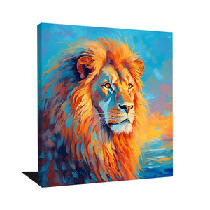 TABLEAU LION BLEU Alessio Cacciatore