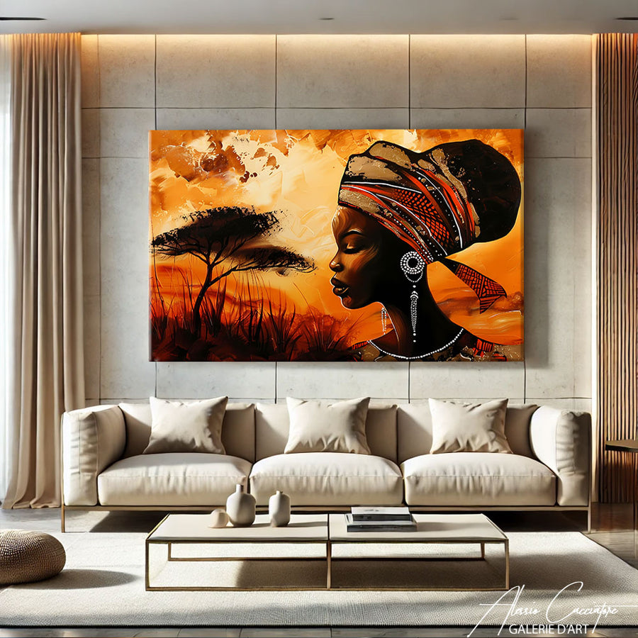 Tableau Peinture Afrique – mise en situation