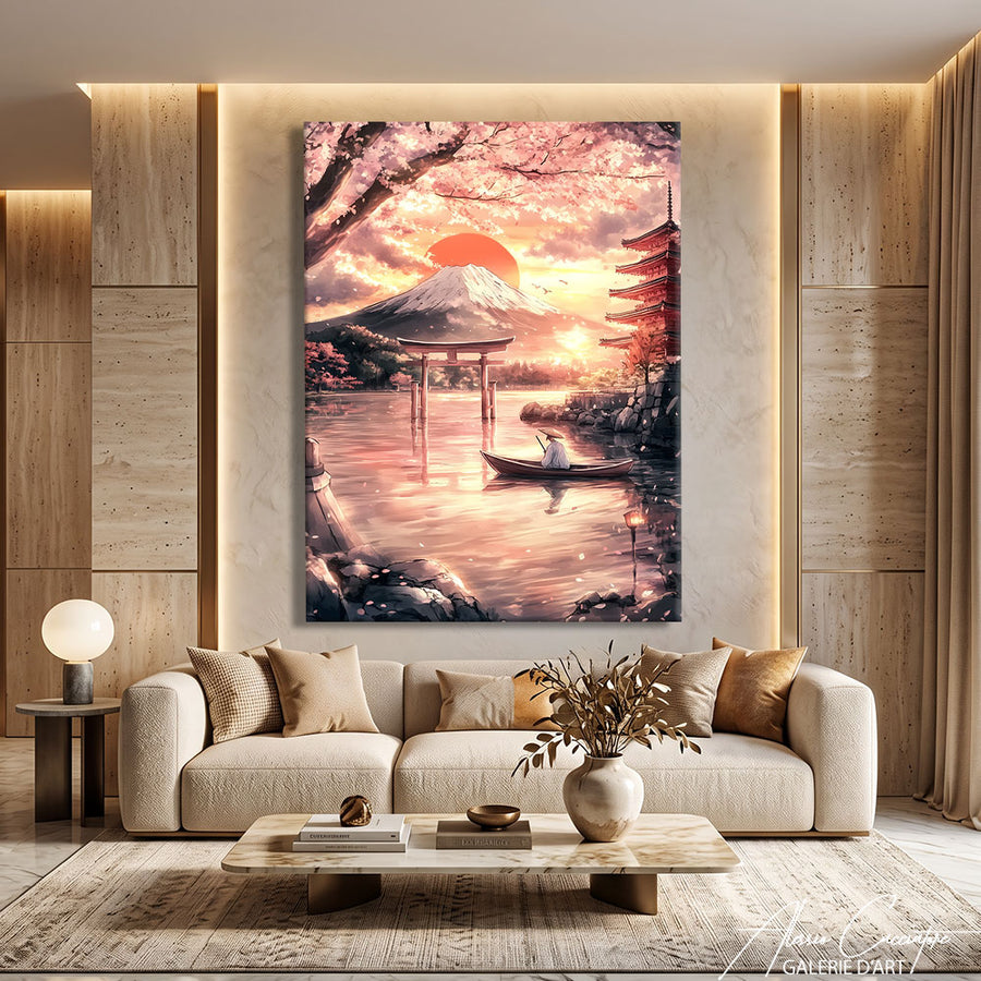 Peinture Japon Mont Fuji Tableau – mise en situation