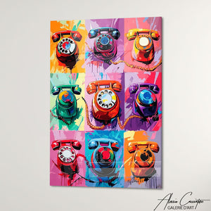 TABLEAU POP ART TÉLÉPHONES Alessio Cacciatore