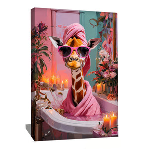 Tableau salle de bain girafe