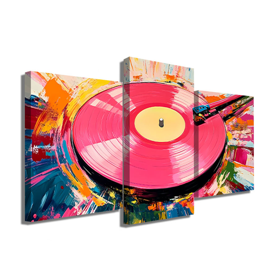TABLEAU TRIPTYQUE ROSE FUCHSIA
