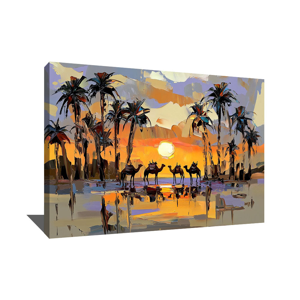 TABLEAU COUCHER DE SOLEIL PALMIER