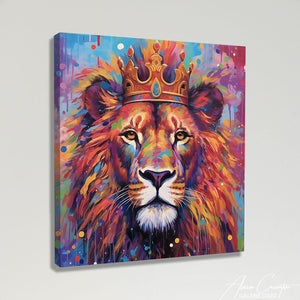 TABLEAU TÊTE DE LION COULEUR Alessio Cacciatore