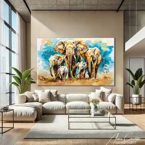 Tableau Éléphant Multicolore