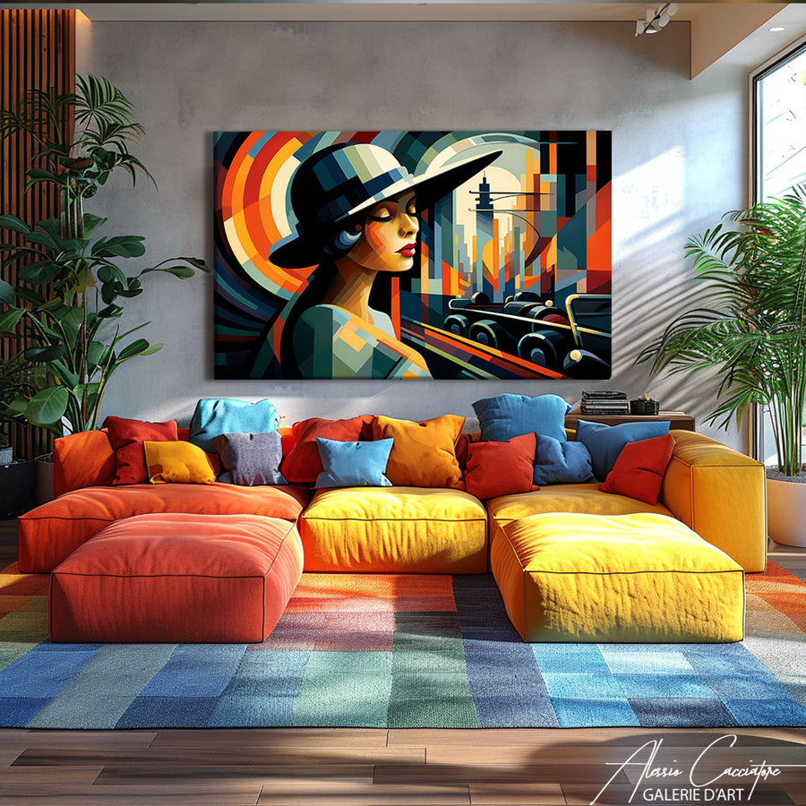 Peinture Art Déco Femme – mise en situation