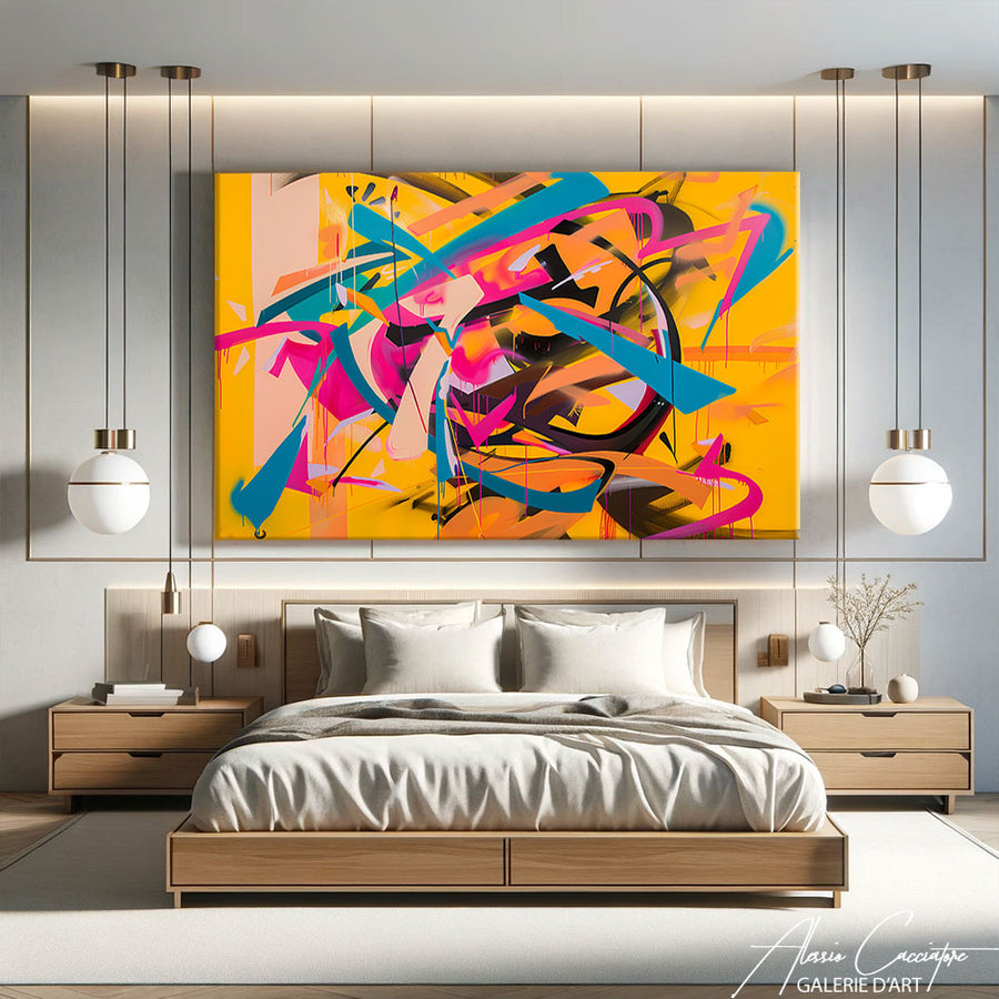 Tableau Abstrait Contemporain – mise en situation