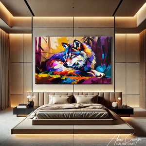 Tableau Loup Abstrait