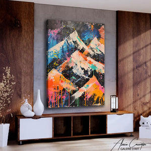 Tableau Abstrait Montagne