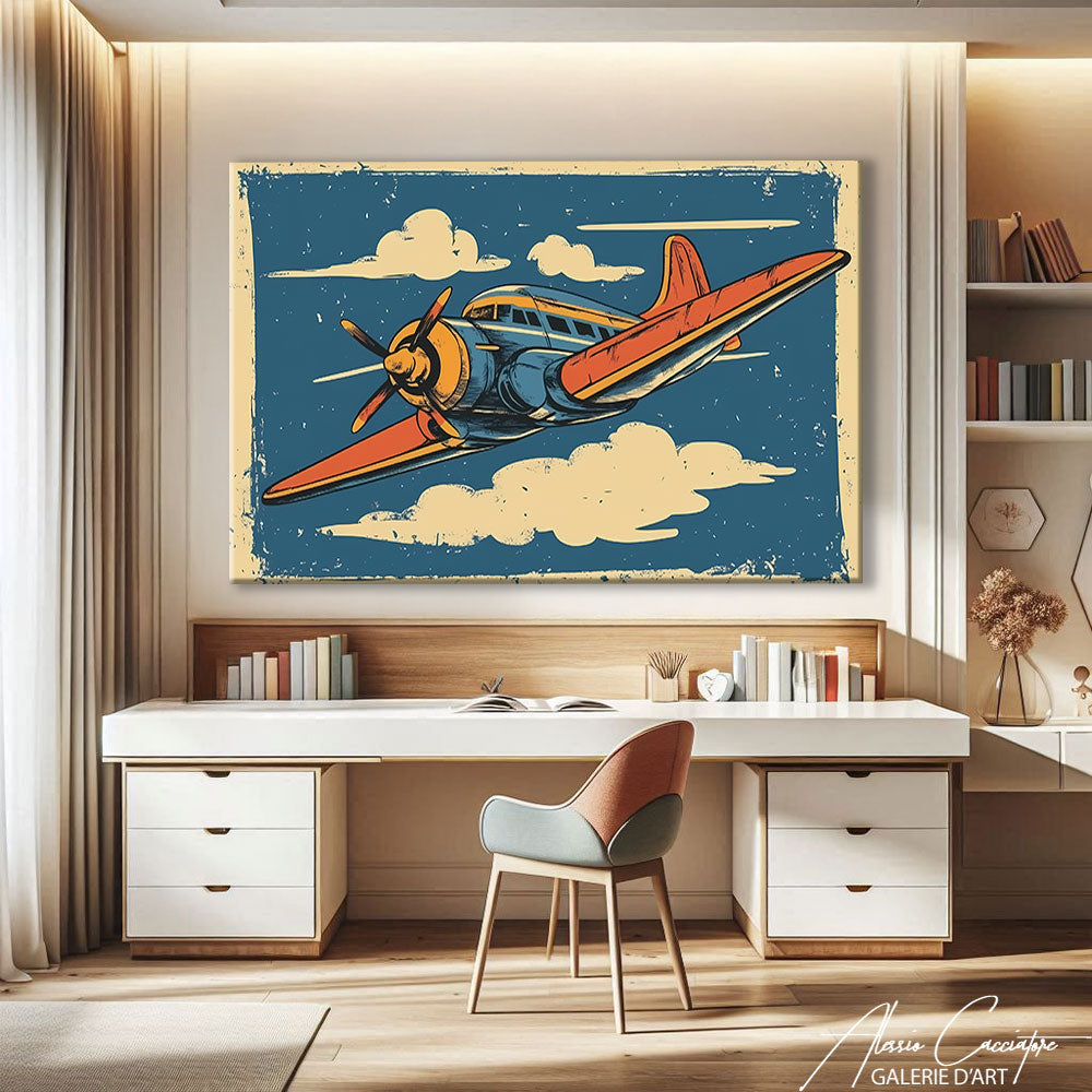 Tableau Avion Vintage