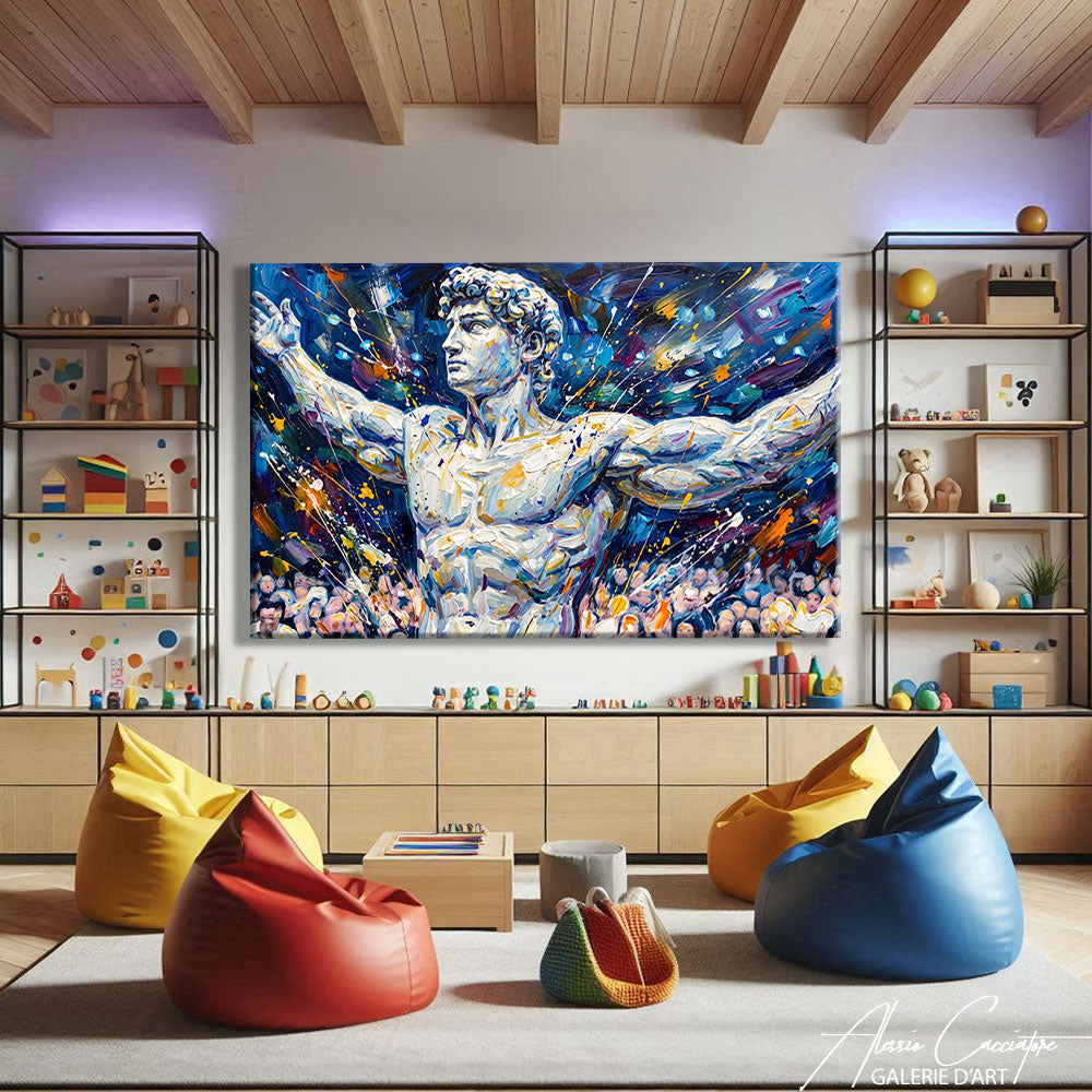 TABLEAU STATUE GRECQUE POP ART
