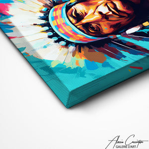 TABLEAU INDIEN COLORÉ Alessio Cacciatore