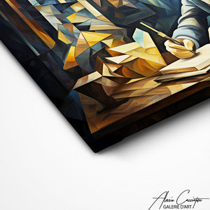 TABLEAU CUBISME ÉCRIVAIN Alessio Cacciatore