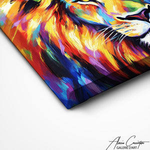 TABLEAU LION COLORÉ Alessio Cacciatore