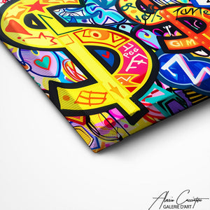 TABLEAU STREET ART DOLLARS Alessio Cacciatore