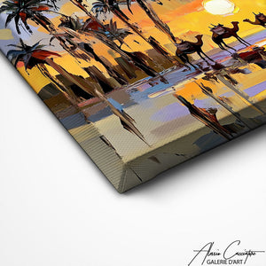 TABLEAU COUCHER DE SOLEIL PALMIER Alessio Cacciatore
