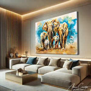 TABLEAU FAMILLE ÉLÉPHANT