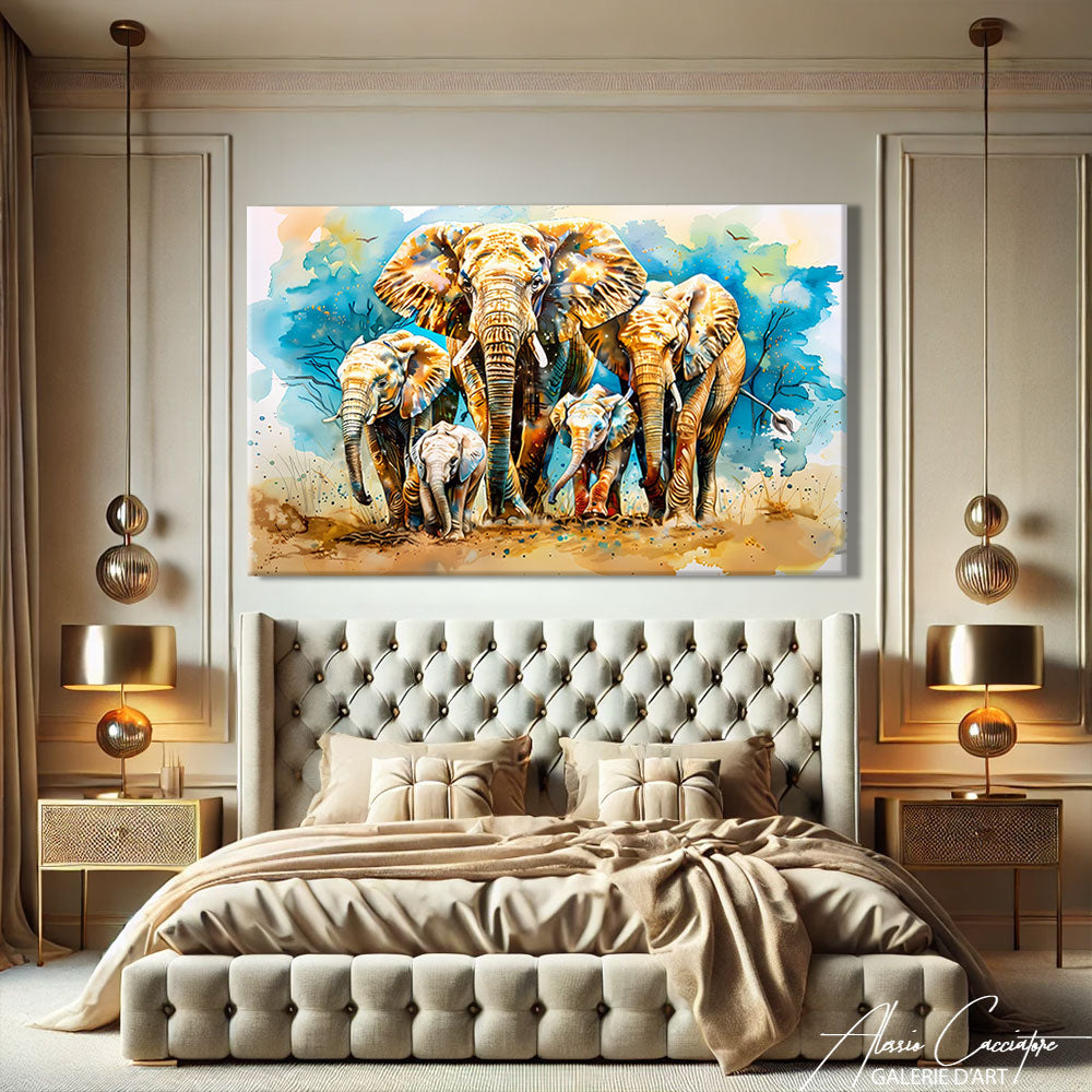 TABLEAU FAMILLE ÉLÉPHANT