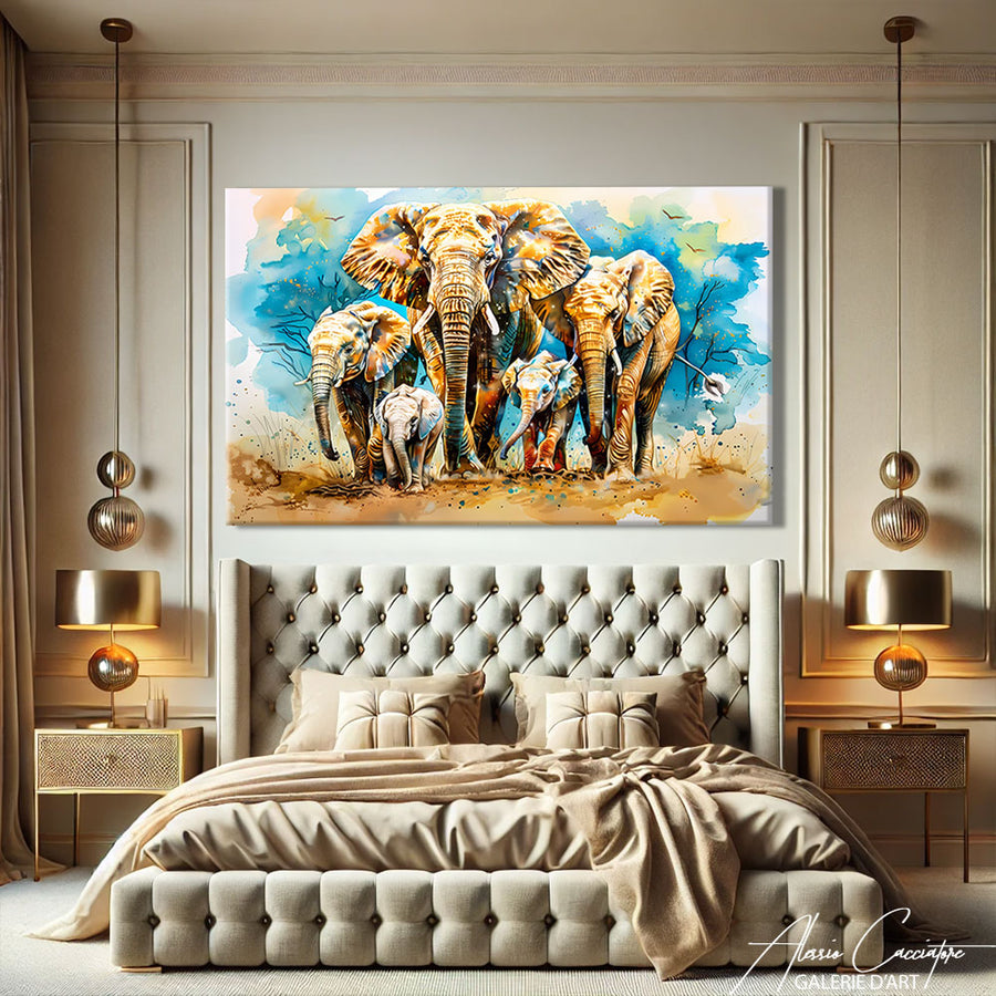 TABLEAU FAMILLE ÉLÉPHANT
– mise en situation