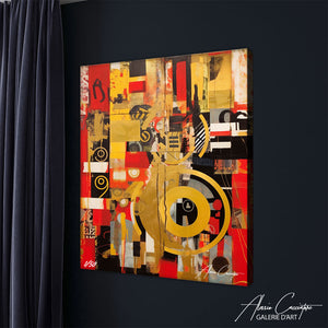 tableau abstrait rouge