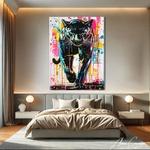 Toile Panthere Noir